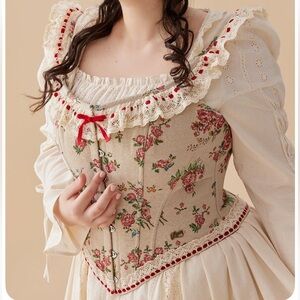 Rosey Christmas cottage corset